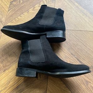Black Suede Chelsea Ankle Boots